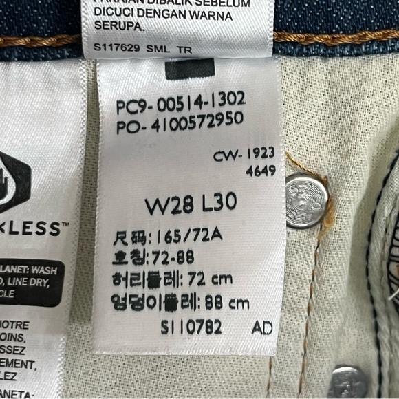 Levi's 514 Jeans Men's W28xL30 Blue Dark Wash Mid Rise Classic Fit Straight Leg - Picture 10 of 14